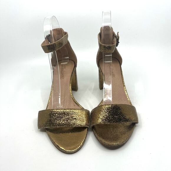 Madewell The Regina Metallic Gold Ankle-Strap Sandals Women's 8 US - Picture 4 of 9